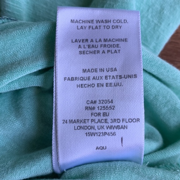 Dolan Scoop Neck Longline Mint Green & Navy Short Sleeve Tee Size Small - Picture 9 of 11